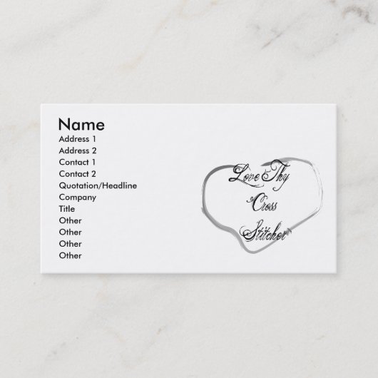 Love Thy Cross Stitcher Visitekaartje (Voorkant)