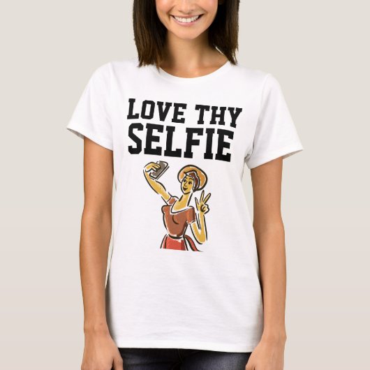 LOVE THY SELFIE Vrouwen grappig T-shirt & sweatshi (Voorkant)