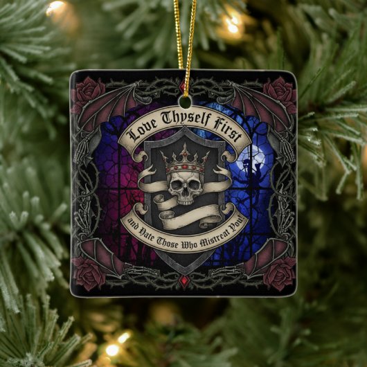 Love Thyself First Keramisch Ornament (Boom)