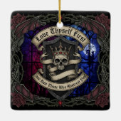 Love Thyself First Keramisch Ornament (Achterkant)