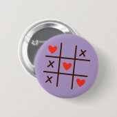 Love Tic-Tac-Toe Hearts Button — Cute Valentine's (Voorkant /achterkant)