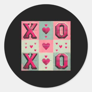 Love Tic-tac-toe Valentijn Design Ronde Sticker