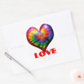 LOVE TIE DYE HEART STICKER!! RONDE STICKER (Envelop)