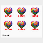 LOVE TIE DYE HEART STICKER!! RONDE STICKER (Vel)
