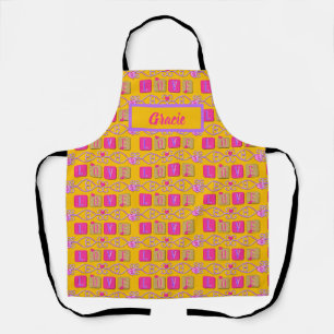 Love Tiles-Pink-Paars-YELLOW- Schort