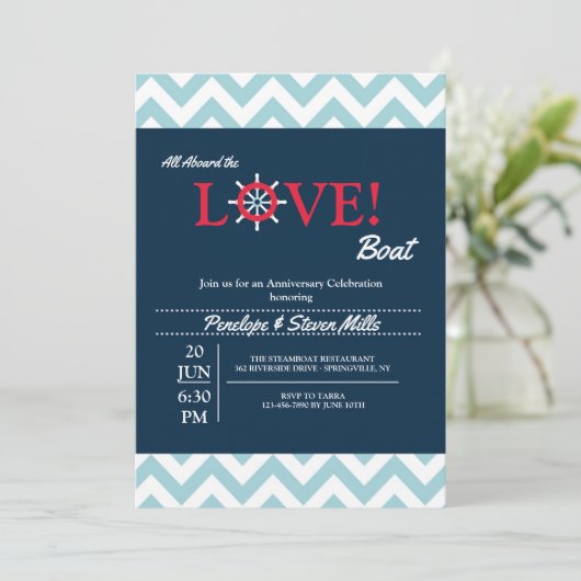 Love Tiller uitnodiging (Staand voorkant)