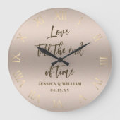 Love Time Blush Weddenschap Jubileum Chic Keepomwi Grote Klok (Voorkant)