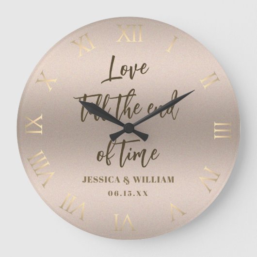 Love Time Blush Weddenschap Jubileum Chic Keepomwi Grote Klok (Voorkant)