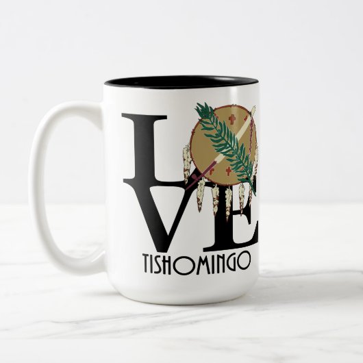 LOVE Tishomingo 15oz Tweekleurige Koffiemok (Links)