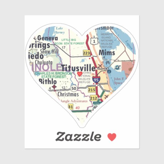 Love Titusville Florida Sticker (Vel)