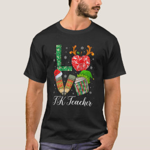 LOVE TK kerstleraar Pajama Pencil Apple Book T-shirt
