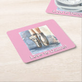 Love to Dance Ballet Paper Coasters Kartonnen Onderzetters (Schuin)