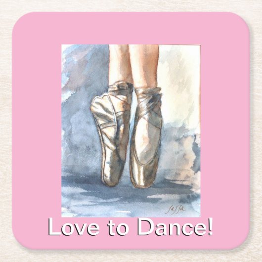 Love to Dance Ballet Paper Coasters Kartonnen Onderzetters (Voorkant)