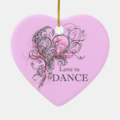 Love to Dance Heart Ornament (Achterkant)