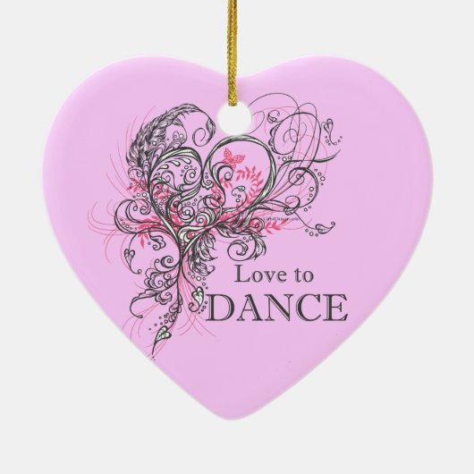 Love to Dance Heart Ornament (Achterkant)