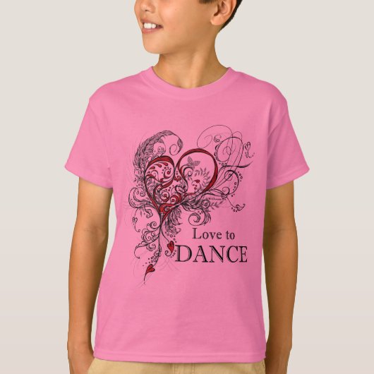 Love to Dance Kinder T-shirt (aanpasbaar) (Voorkant)