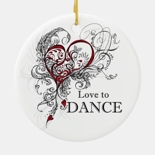 Love to Dance Round Ornament (Achterkant)
