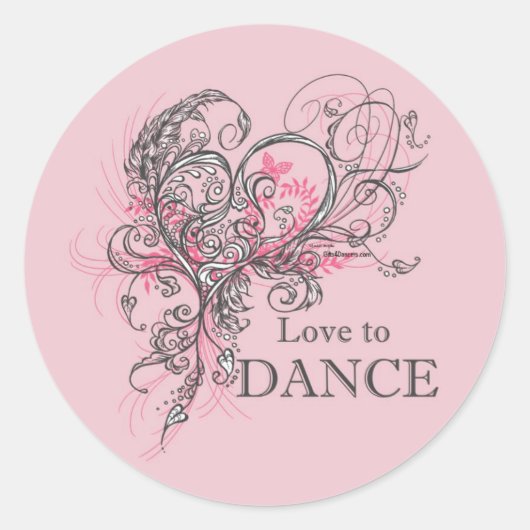 Love to Dance Sticker (aanpasbaar) (Voorkant)