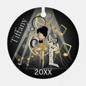 Love to Dance - Zwart en Goud Metalen Ornament (Achterkant)