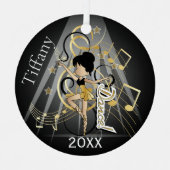 Love to Dance - Zwart en Goud Metalen Ornament (Voorkant)