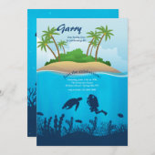 Love to Scuba Invitation Kaart (Voorkant / Achterkant)