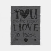 Love To Teach Sitive Affirmation Motivational Teac Fleece Deken (Voorkant)