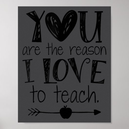 Love To Teach Sitive Affirmation Motivational Teac Poster (Voorkant)