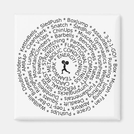 LOVE TO WORKOUT - Crossfit-geïnspireerd ontwerp Magneet (Voorkant)