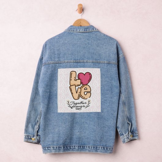 Love Together Forever Quote Denim Jacket (Hangar)