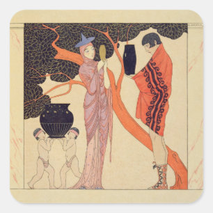 Love Token (w/c op papier) Vierkante Sticker