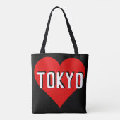 Love Tokyo, Japan Tote Bag (Achterkant)