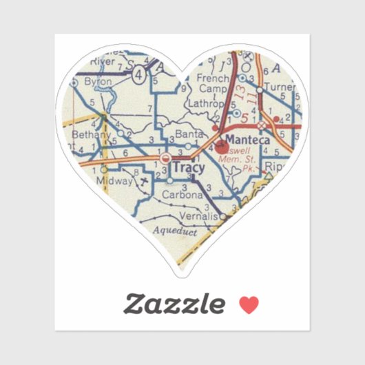 Love Tracy CA  Map Sticker (Vel)