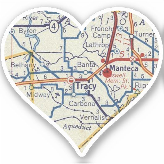 Love Tracy CA Map Sticker (Voorkant)
