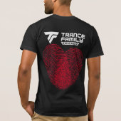 LOVE TRANCE FAMILY logo + hart achterin T-shirt (Achterkant)