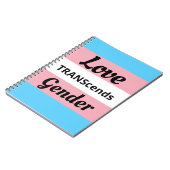 Love TRANScends Gender - Transgender Pride Notitieboek (Linkerzijde)