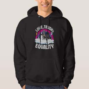 Love Trash & Equality Opossum Raccoon Bisexual Fla Hoodie