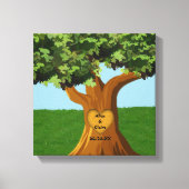 Love Tree aangepaste naam omwikkeld canvas afdrukk (Voorkant)