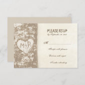 Love tree bruiloft RSVP kaarten (Voorkant / Achterkant)