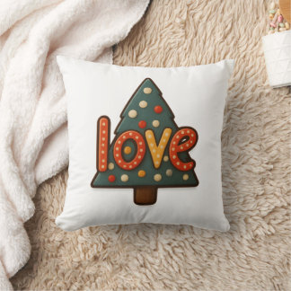 🎄 “LOVE Tree Cookie” Throw Pillow 🍪❤️ Kussen