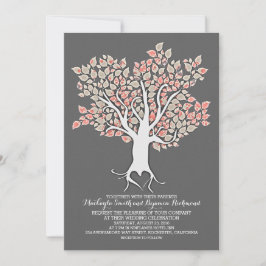 Love tree elegante moderne bruiloft uitnodigingen