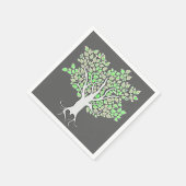 Love Tree Grey Mint Green Wedding Paper servetten (Hoek)