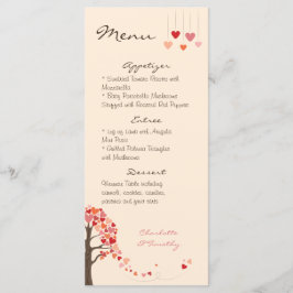 Love Tree Hearts Bruiloft Menu