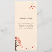 Love Tree Hearts Bruiloft Menu (Achterkant)