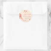 Love Tree Hearts Bruiloft Ronde Sticker (Tas)