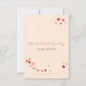 Love Tree Hearts Bruiloft RSVP Kaartje (Achterkant)