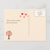 Love Tree Hearts Bruiloft Sla de datum op Aankondigingskaart (Achterkant)