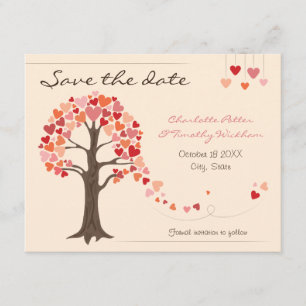 Love Tree Hearts Bruiloft Sla de datum op Save The Date