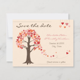 Love Tree Hearts Bruiloft Sla de datum op Save The Date