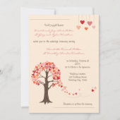 Love Tree Hearts bruiloft uitnodiging (Voorkant)