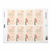 Love Tree Hearts Bruiloft Wijn Label (Full Sheet)